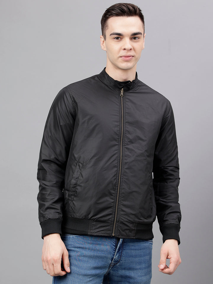 Men Coffee Standard Fit Checked Reversible Jacket