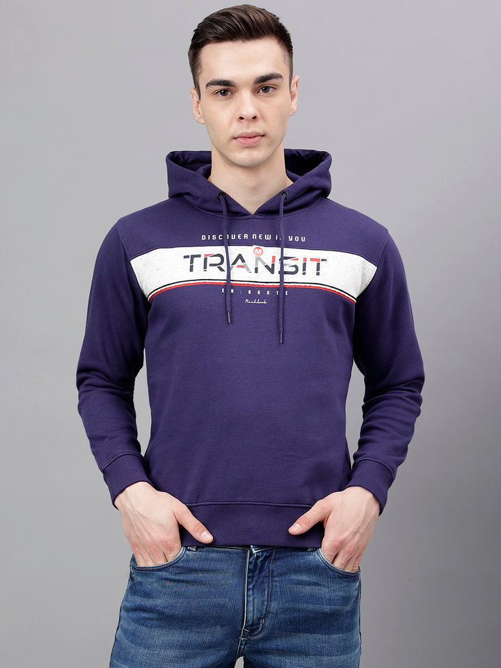 Men Royal Blue Standard Fit Solid Sweat Shirt