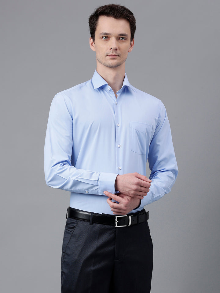 Men Sky Standard Fit Solid Formal Shirt