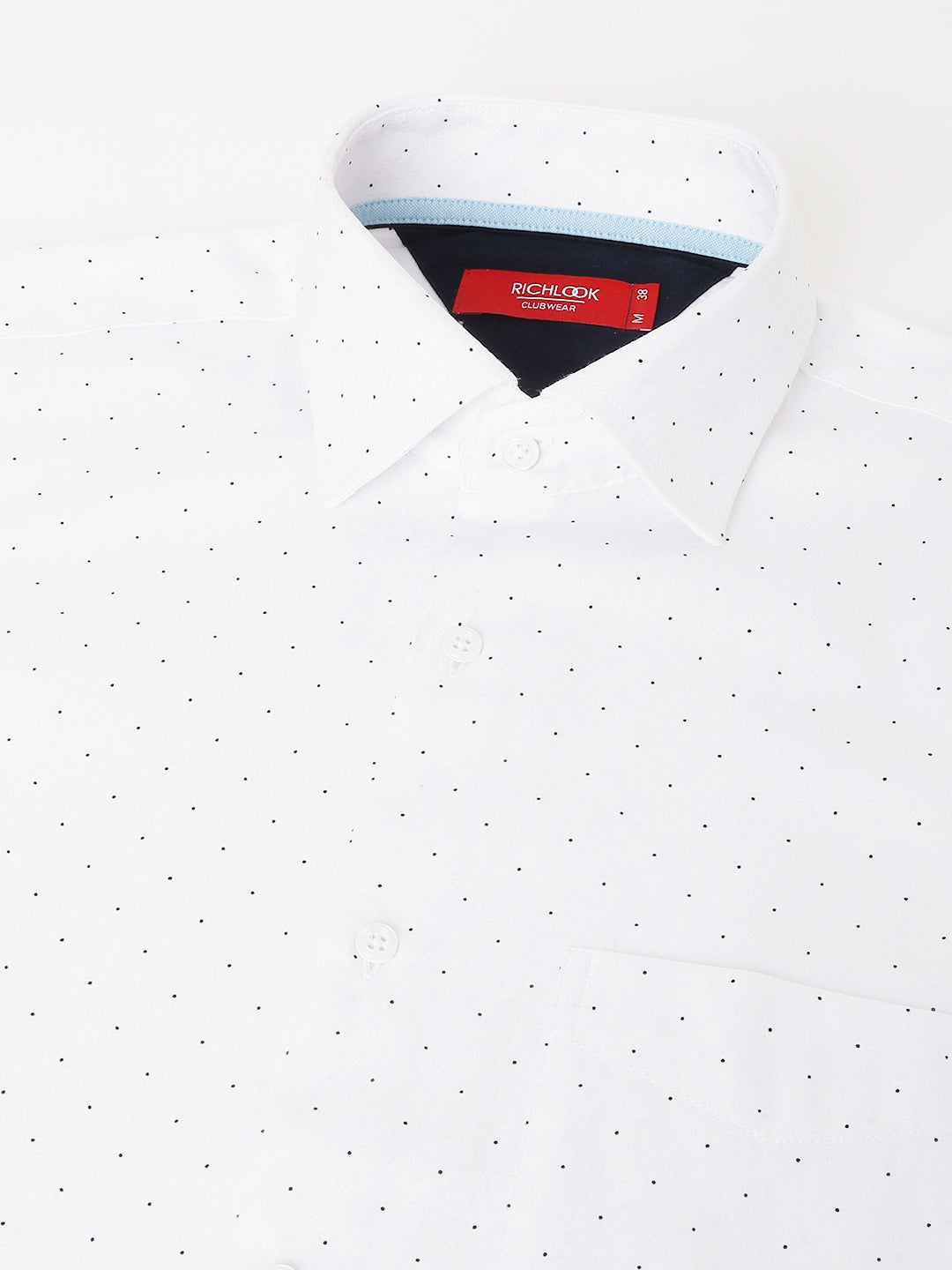 Men White Standard Fit Printed Club Wear Shirt