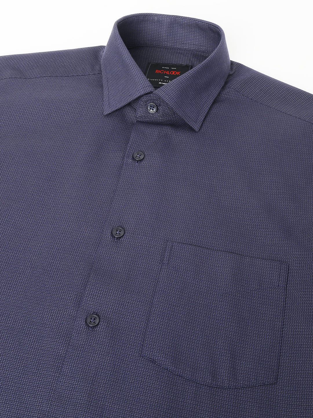 Men Blue Standard Fit Solid Formal Shirt