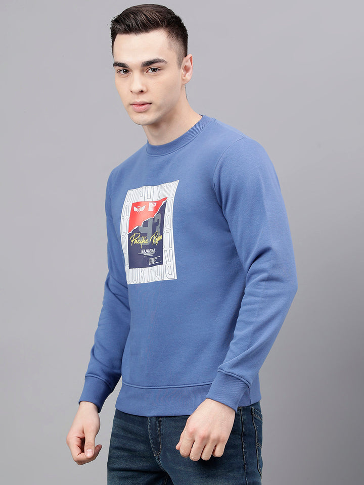 Men Denim Standard Fit Solid Sweat Shirt