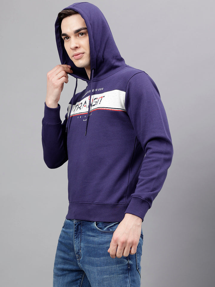 Men Royal Blue Standard Fit Solid Sweat Shirt