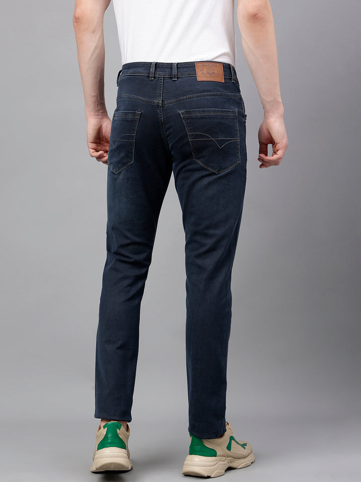 Men Indigo Slim Fit Washed Mid Rise Stretchable Jeans