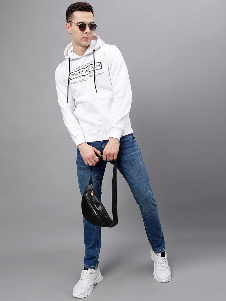 Men Oatmeal Standard Fit Printed Sweat Shirt