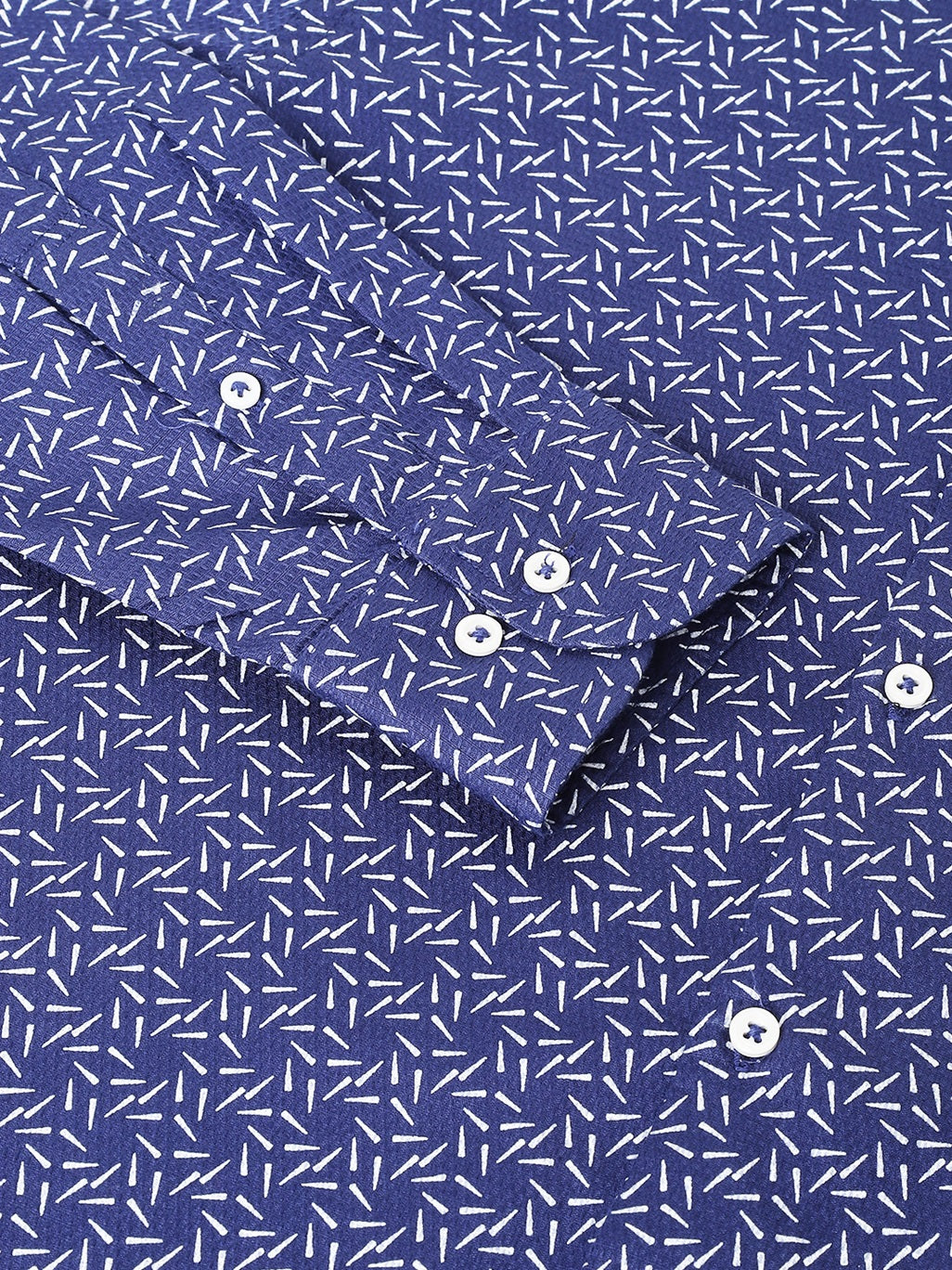 Men Navy Standard Fit Printed Club Wear Shirt