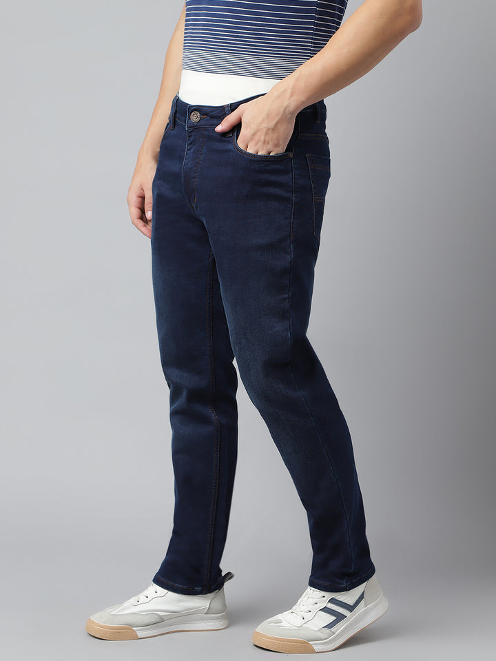 Men Blue Slim Fit Mid Rise Clean Look Stretchable Jeans