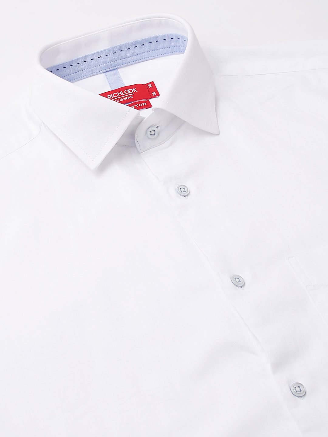 Men White Standard Fit Solid Club Wear Shirt