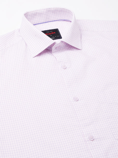 Men Pink Regular Fit Checkered Formal Shirt