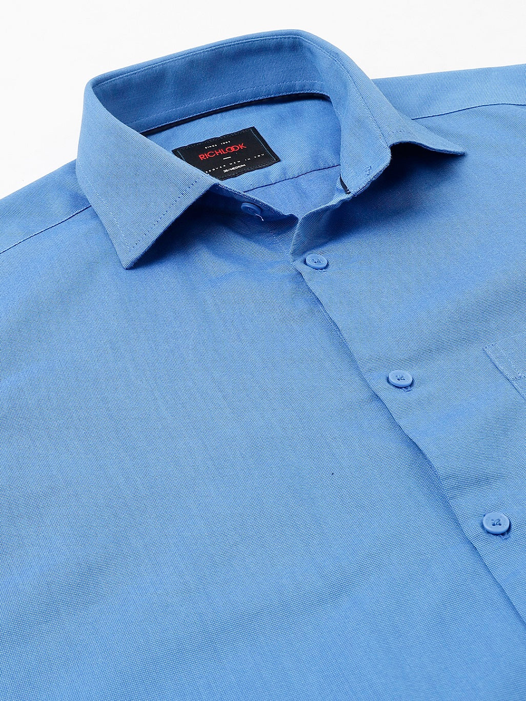 Men Blue Regular Fit Solid Formal Shirt