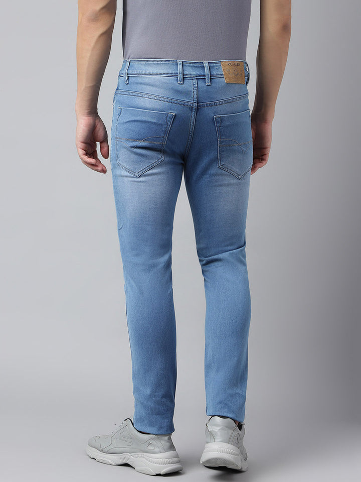 Men Blue Slim Fit Mid Rise Clean Look Stretchable Jeans