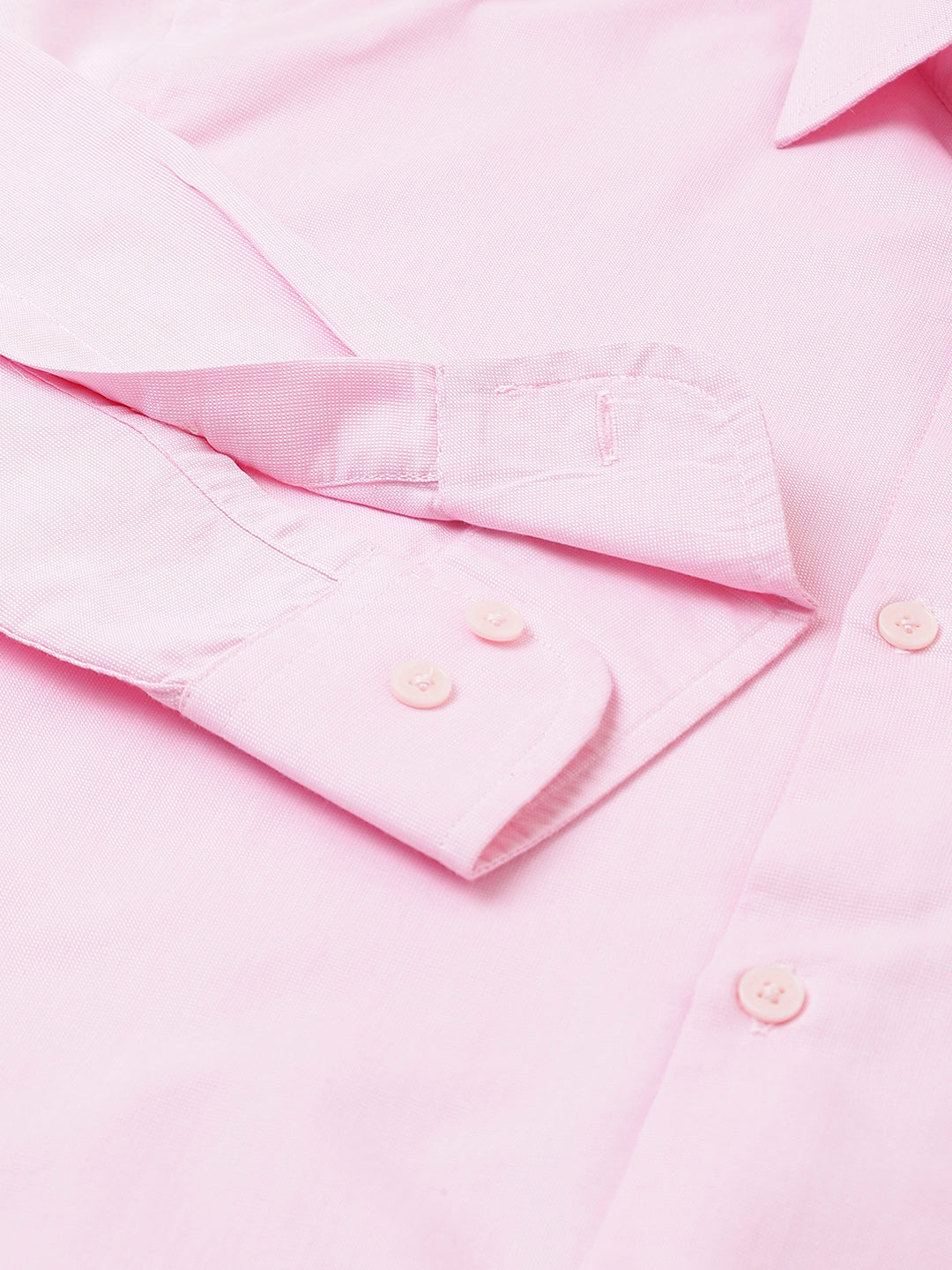 Men Pink Regular Fit Solid Formal Shirt