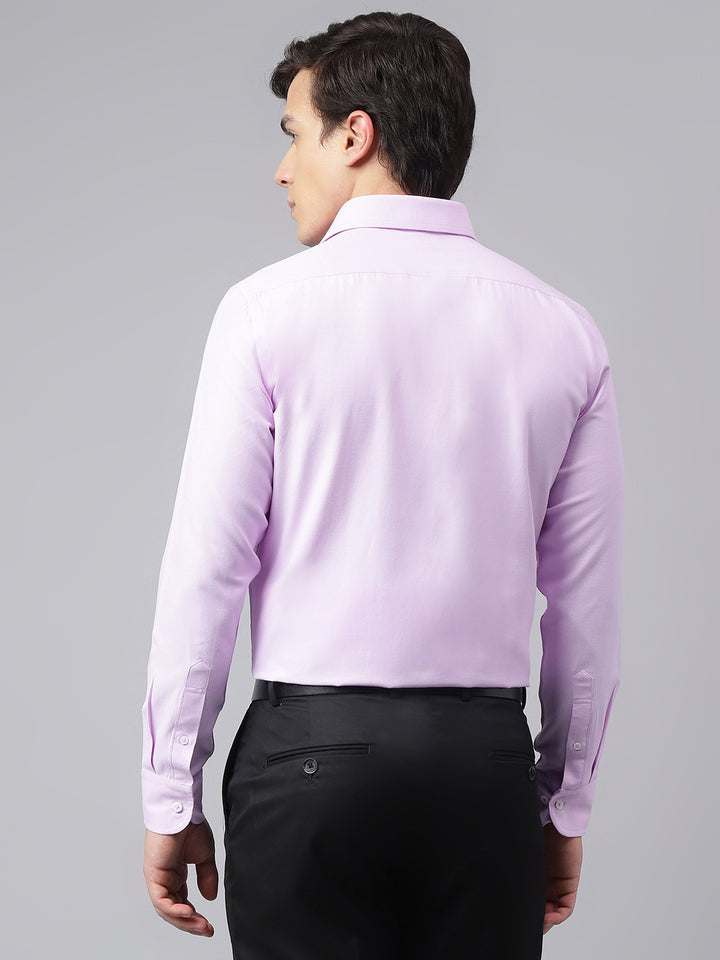 Men Lilac Regular Fit Solid Formal Shirt