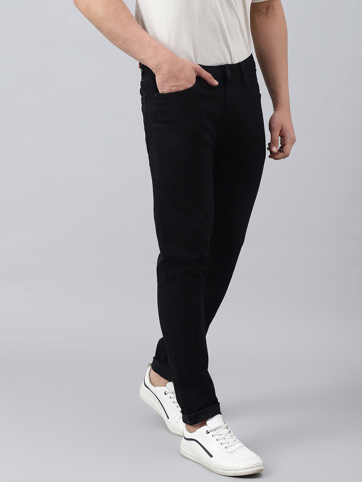 Men Black Slim Fit Mid Rise Clean Look Stretchable Jeans