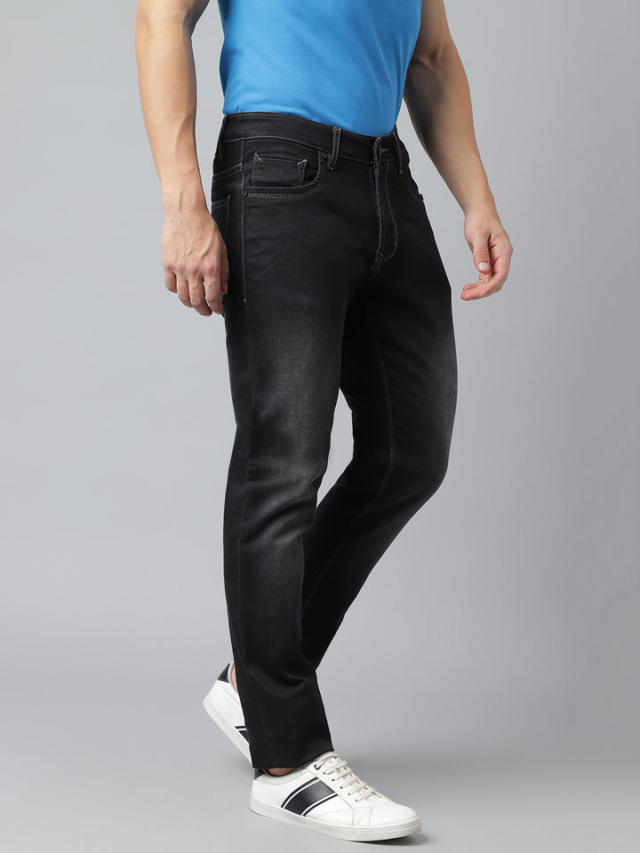 Men Black Slim Fit Mid Rise Clean Look Stretchable Jeans