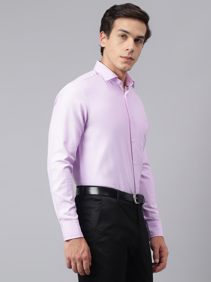 Men Lilac Regular Fit Solid Formal Shirt