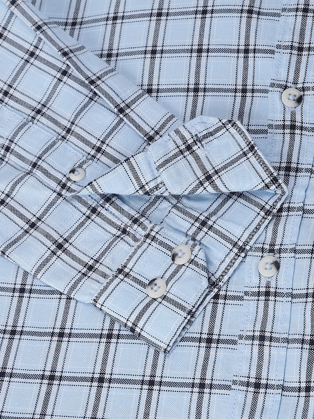 Men Sky Standard Fit Checkered Casual Shirt