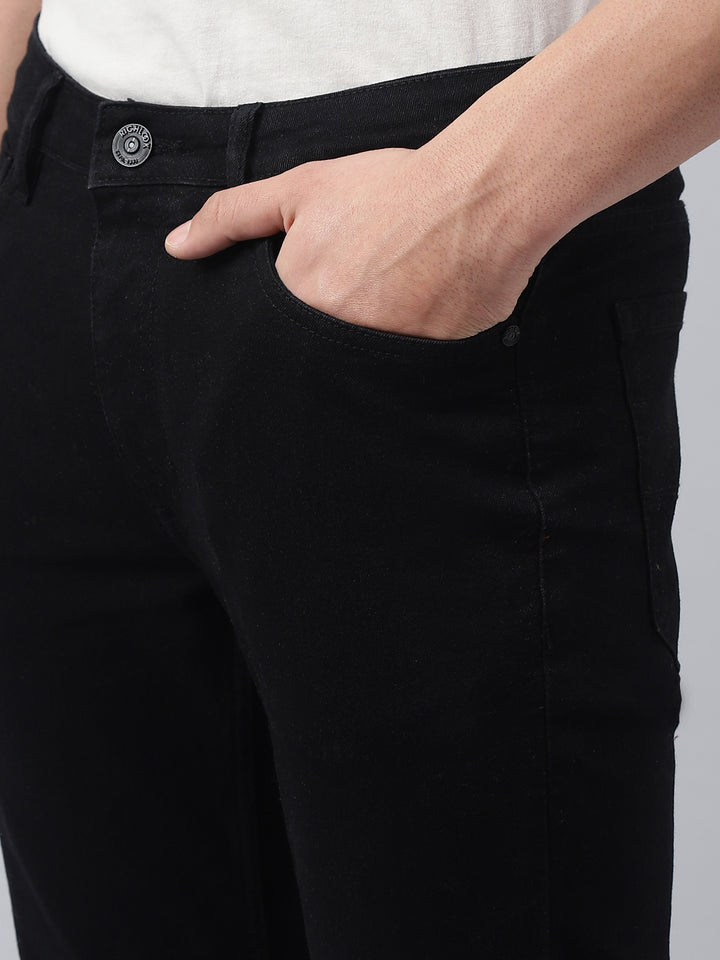 Men Black Slim Fit Mid Rise Clean Look Stretchable Jeans