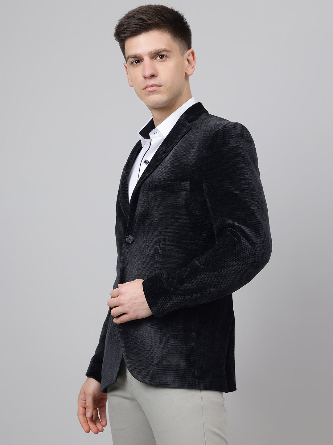 Richlook Smart Fit Black Blazer for Men's