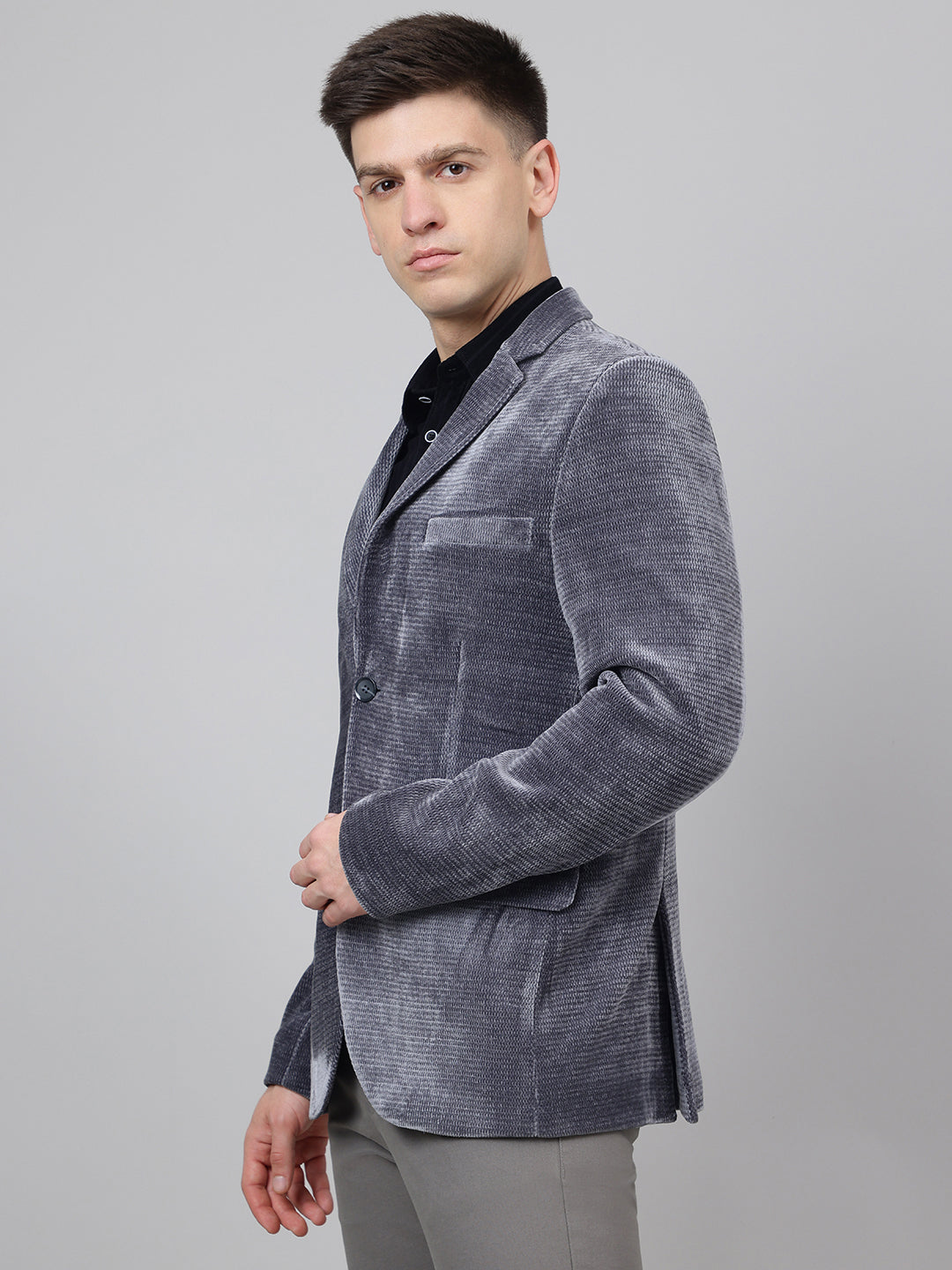 Richlook Smart Fit Grey Blazer for Men's