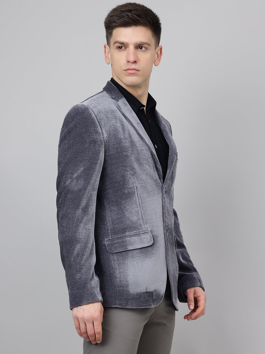 Richlook Smart Fit Grey Blazer for Men's