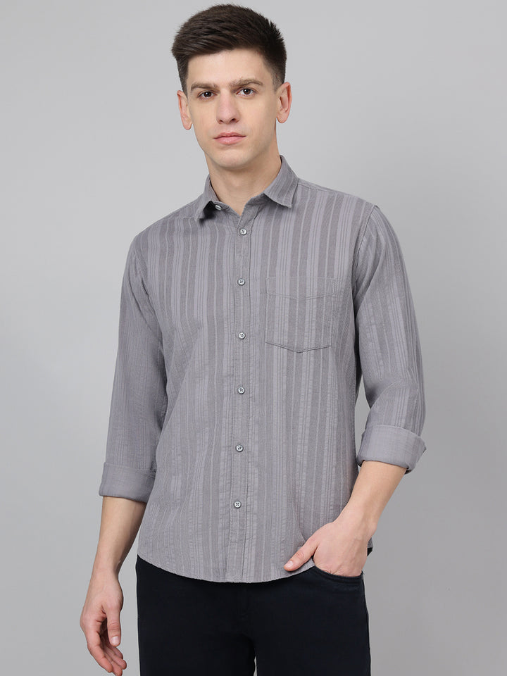 Richlook Regular Fit Grey Casual Shirts for Men's