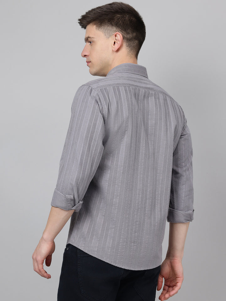 Richlook Regular Fit Grey Casual Shirts for Men's