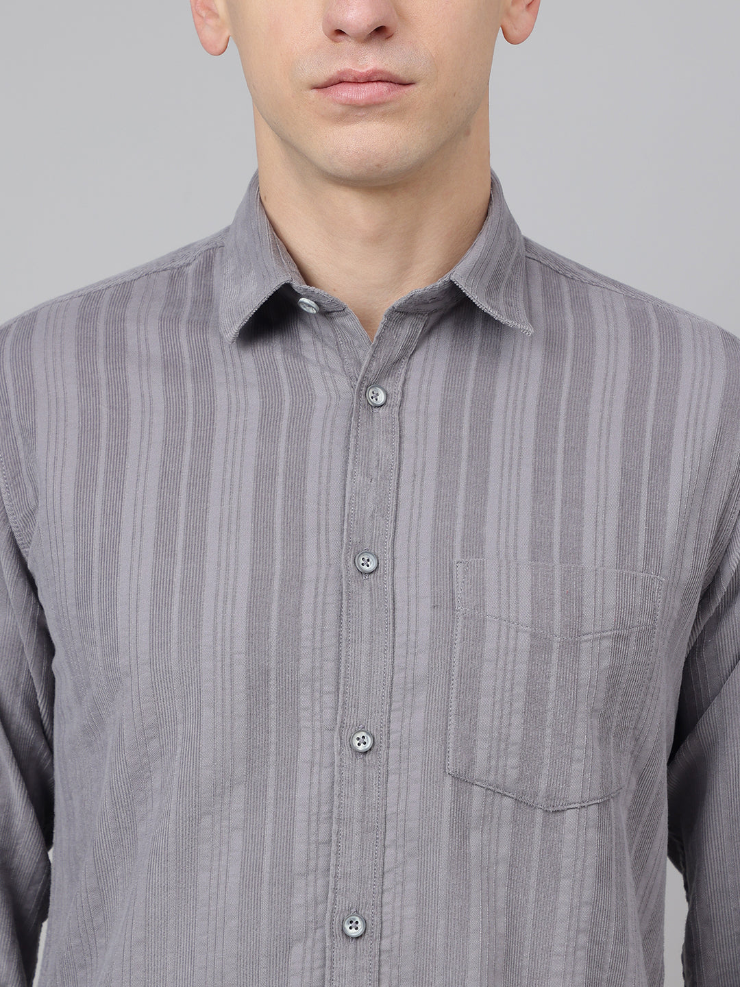 Richlook Regular Fit Grey Casual Shirts for Men's