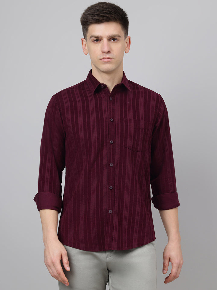 Richlook Regular Fit Maroon Casual Shirts for Men's