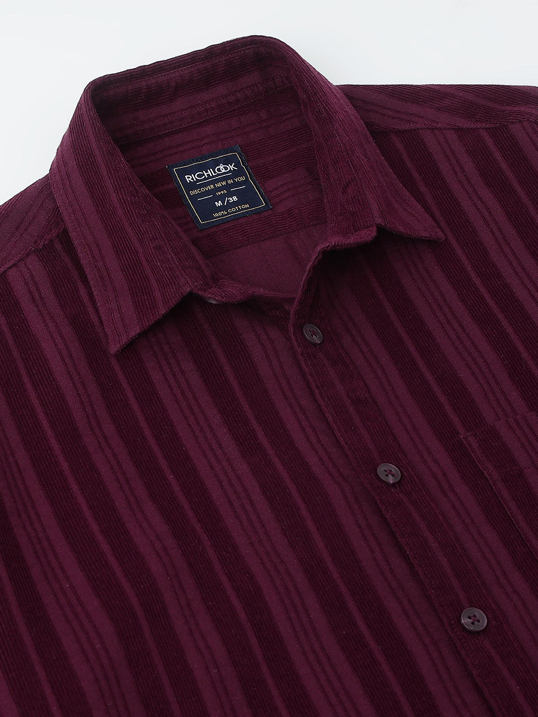 Richlook Regular Fit Maroon Casual Shirts for Men's