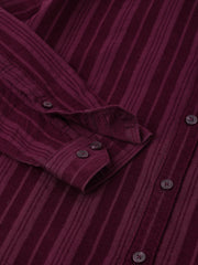 Richlook Regular Fit Maroon Casual Shirts for Men's