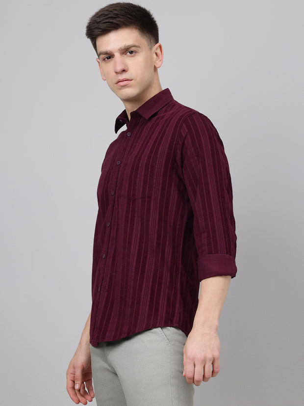 Richlook Regular Fit Maroon Casual Shirts for Men's