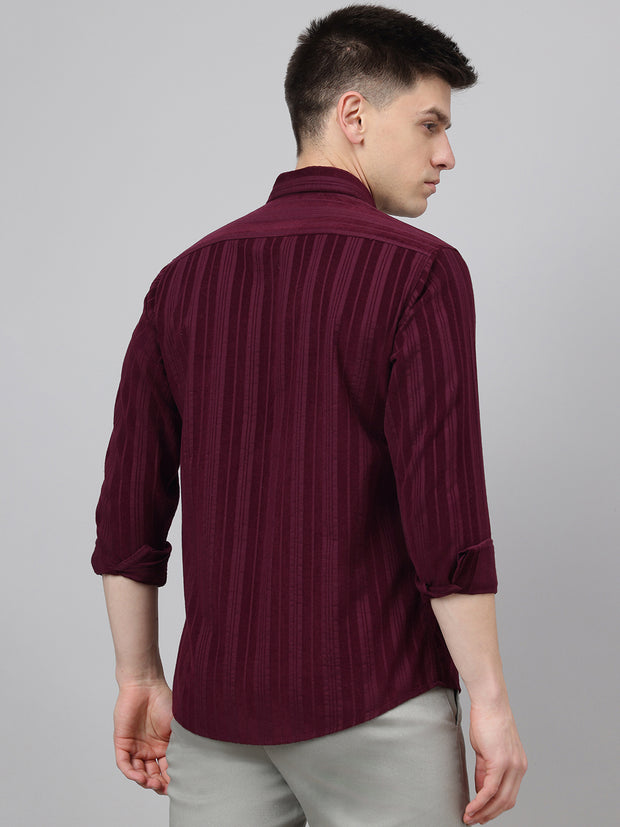 Richlook Regular Fit Maroon Casual Shirts for Men's