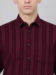 Richlook Regular Fit Maroon Casual Shirts for Men's