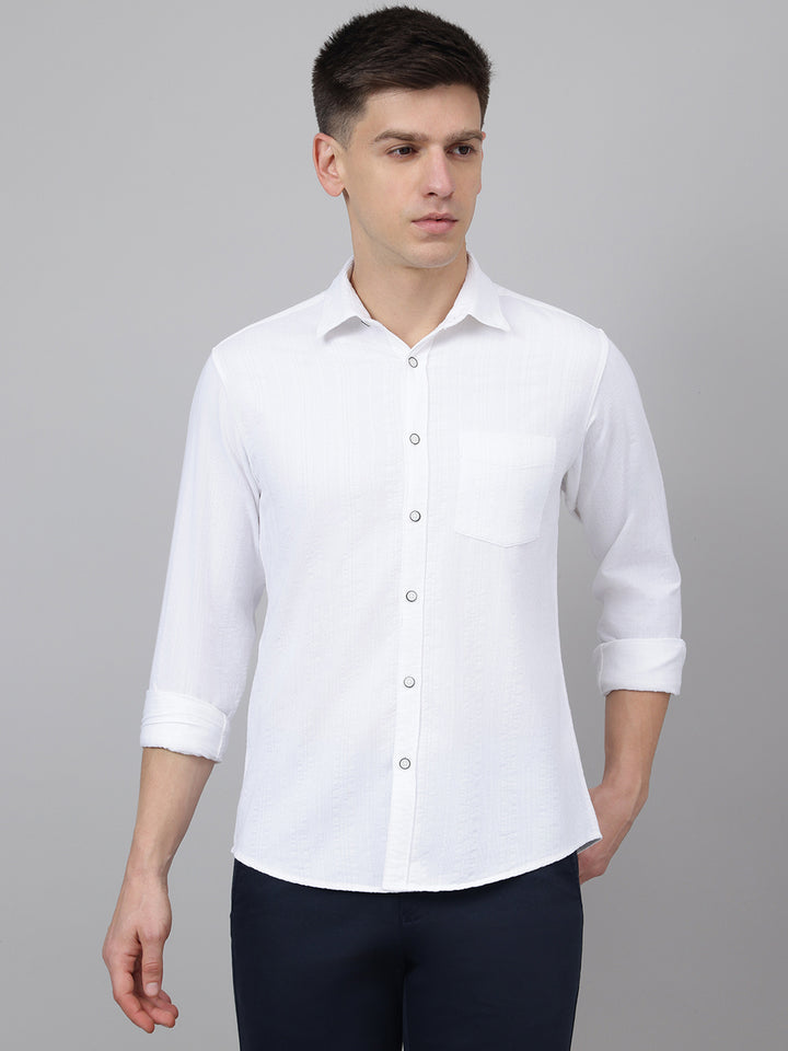 Richlook Regular Fit White Casual Shirts for Men's