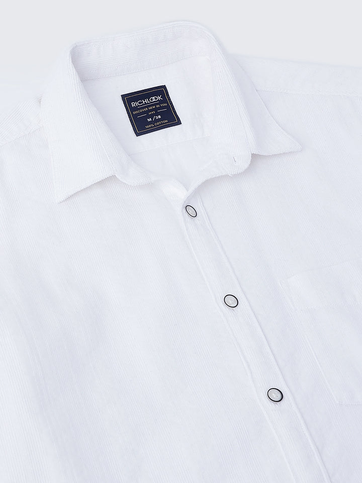 Richlook Regular Fit White Casual Shirts for Men's