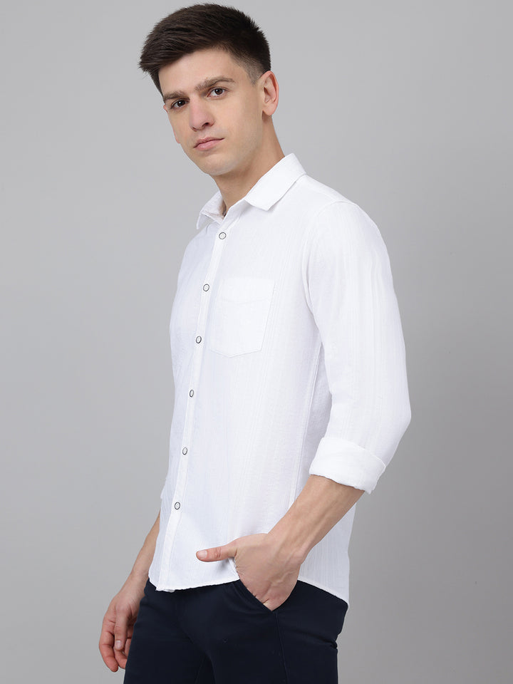 Richlook Regular Fit White Casual Shirts for Men's