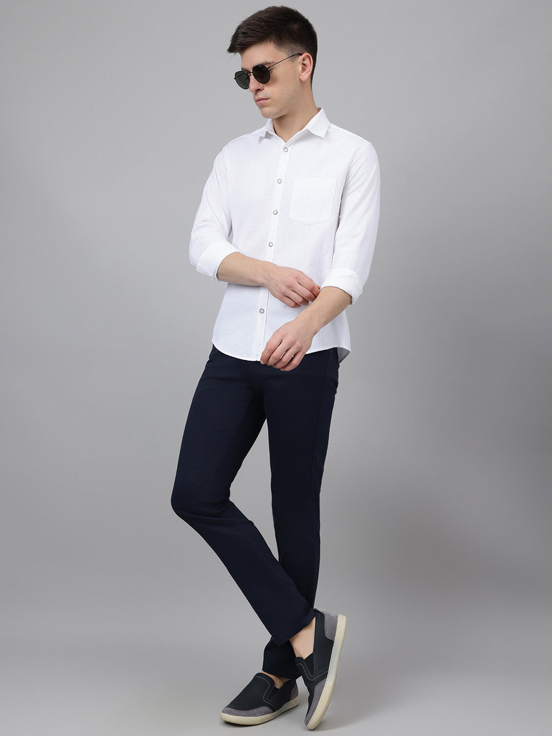 Richlook Regular Fit White Casual Shirts for Men's