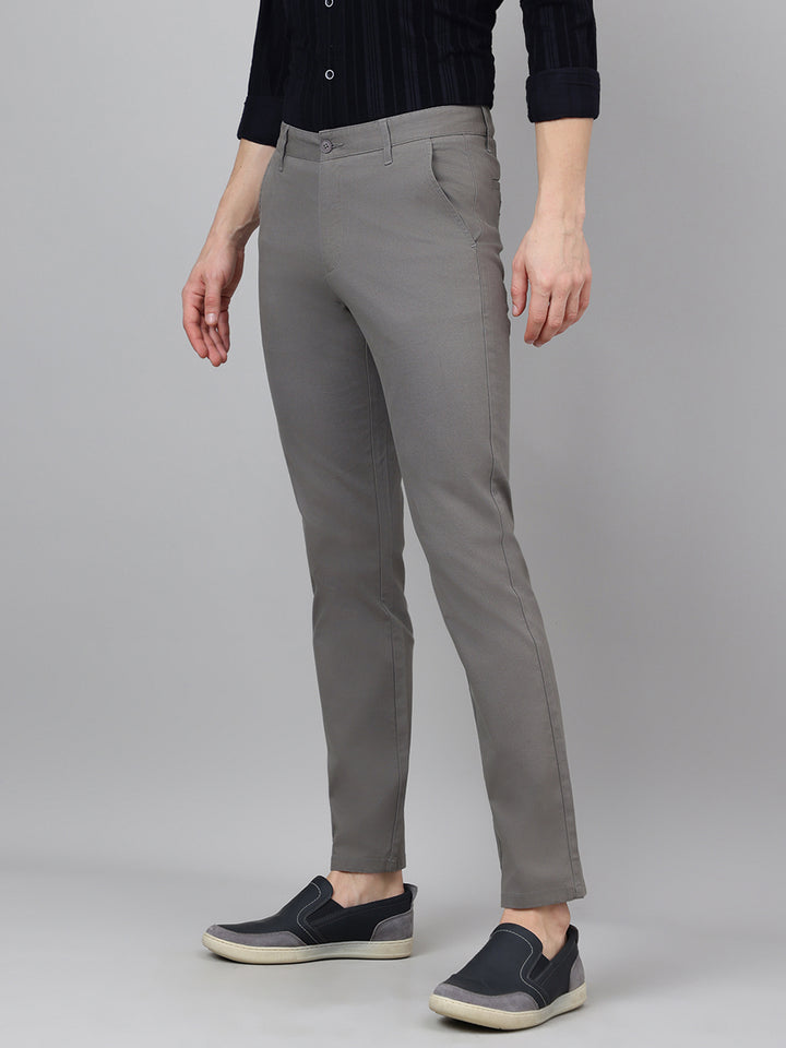 Richlook Casual Dark Gray Dobby Trouser for Men's