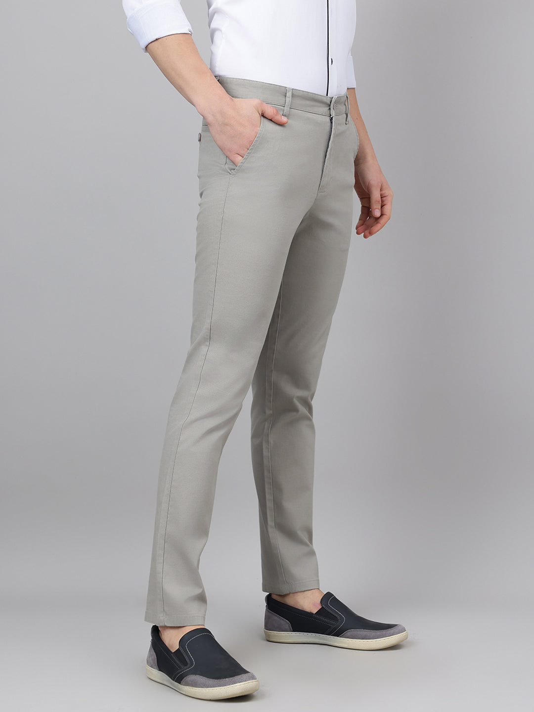 Richlook Casual Light Gray Trouser for Men's