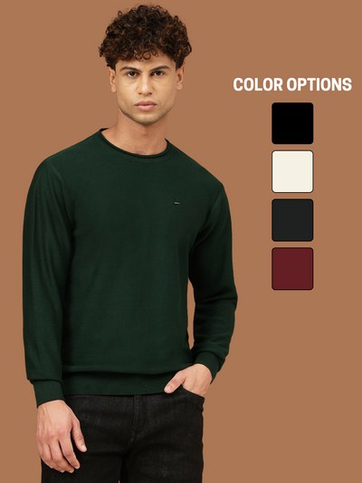 Richlook Men Solid Round Neck Sweater