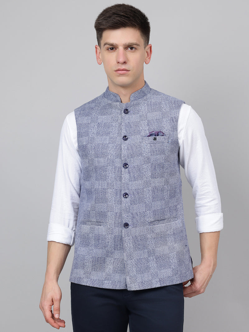 Richlook Jawahar Jacket style Blue waistcoat for Men's