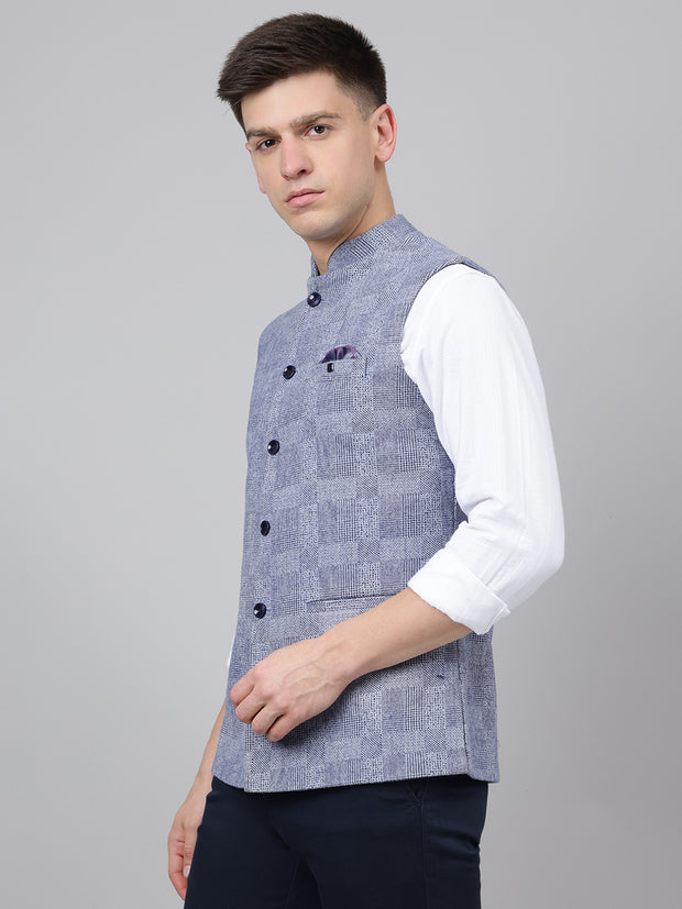 Richlook Jawahar Jacket style Blue waistcoat for Men's