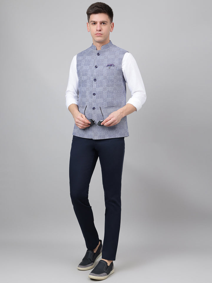 Richlook Jawahar Jacket style Blue waistcoat for Men's