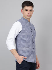 Richlook Jawahar Jacket style Blue waistcoat for Men's