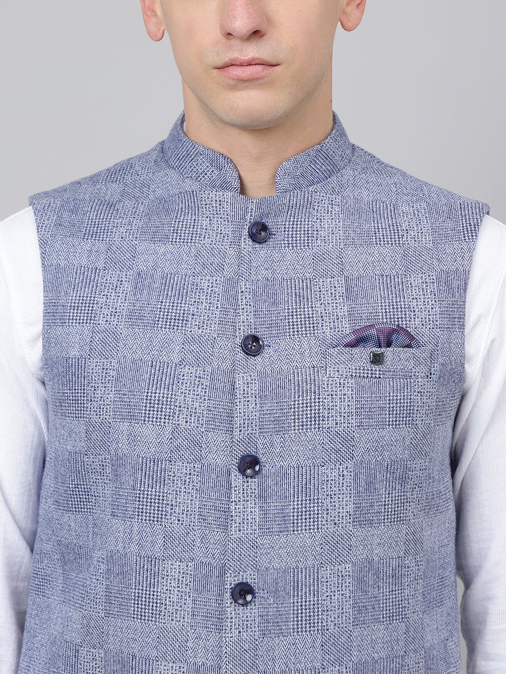 Richlook Jawahar Jacket style Blue waistcoat for Men's