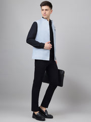 Richlook Jawahar Jacket style Sky Blue waistcoat for Men's