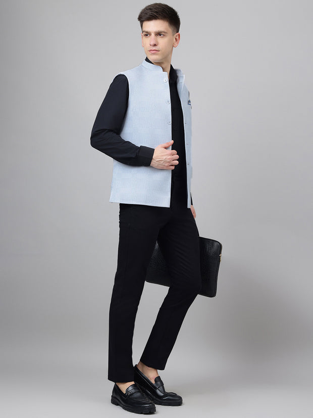 Richlook Jawahar Jacket style Sky Blue waistcoat for Men's