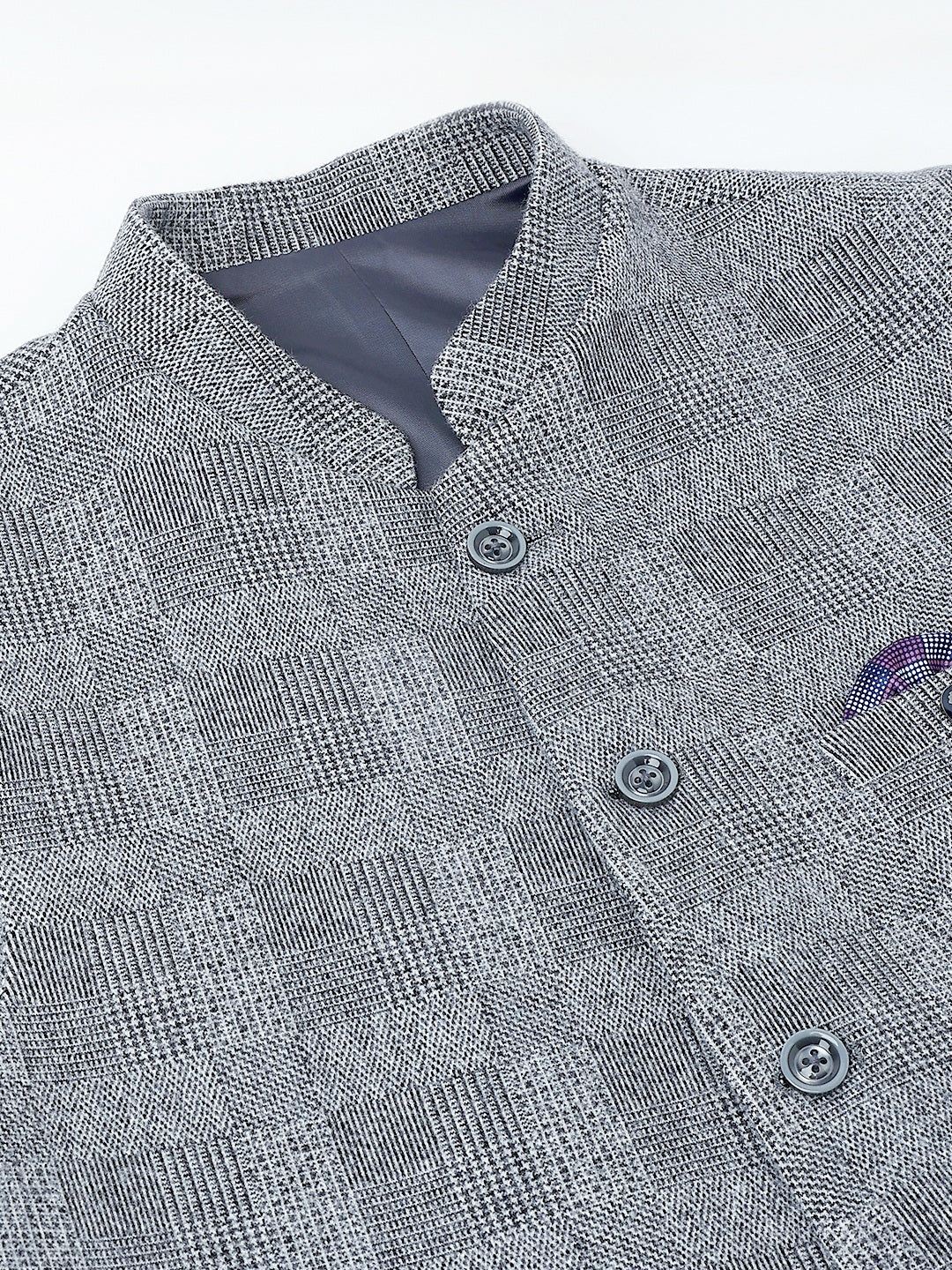 Richlook Jawahar Jacket style Smook Gray waistcoat for Men's