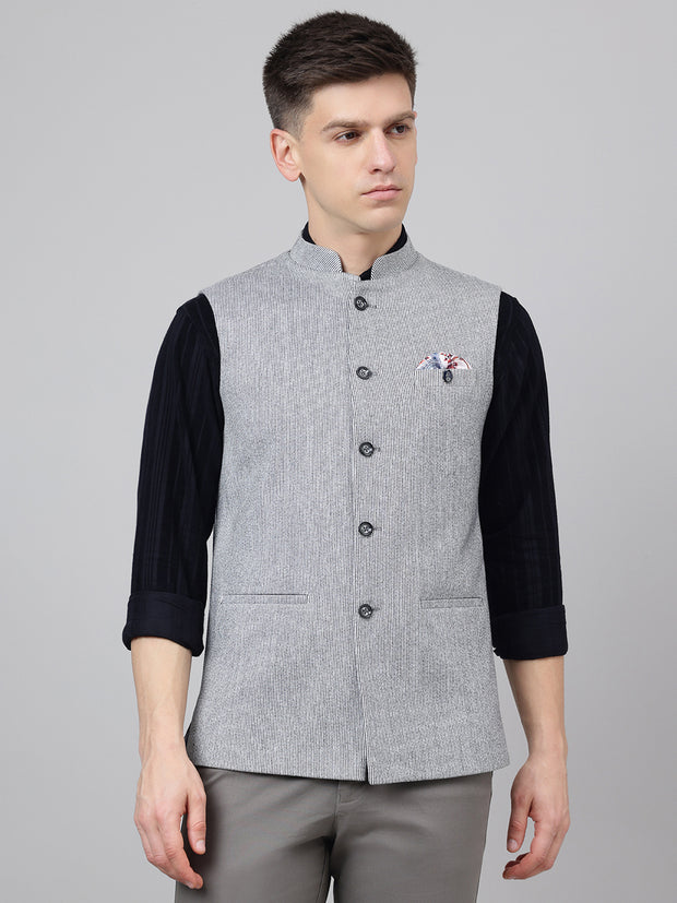 Richlook Jawahar Jacket style Dark Gray waistcoat for Men's